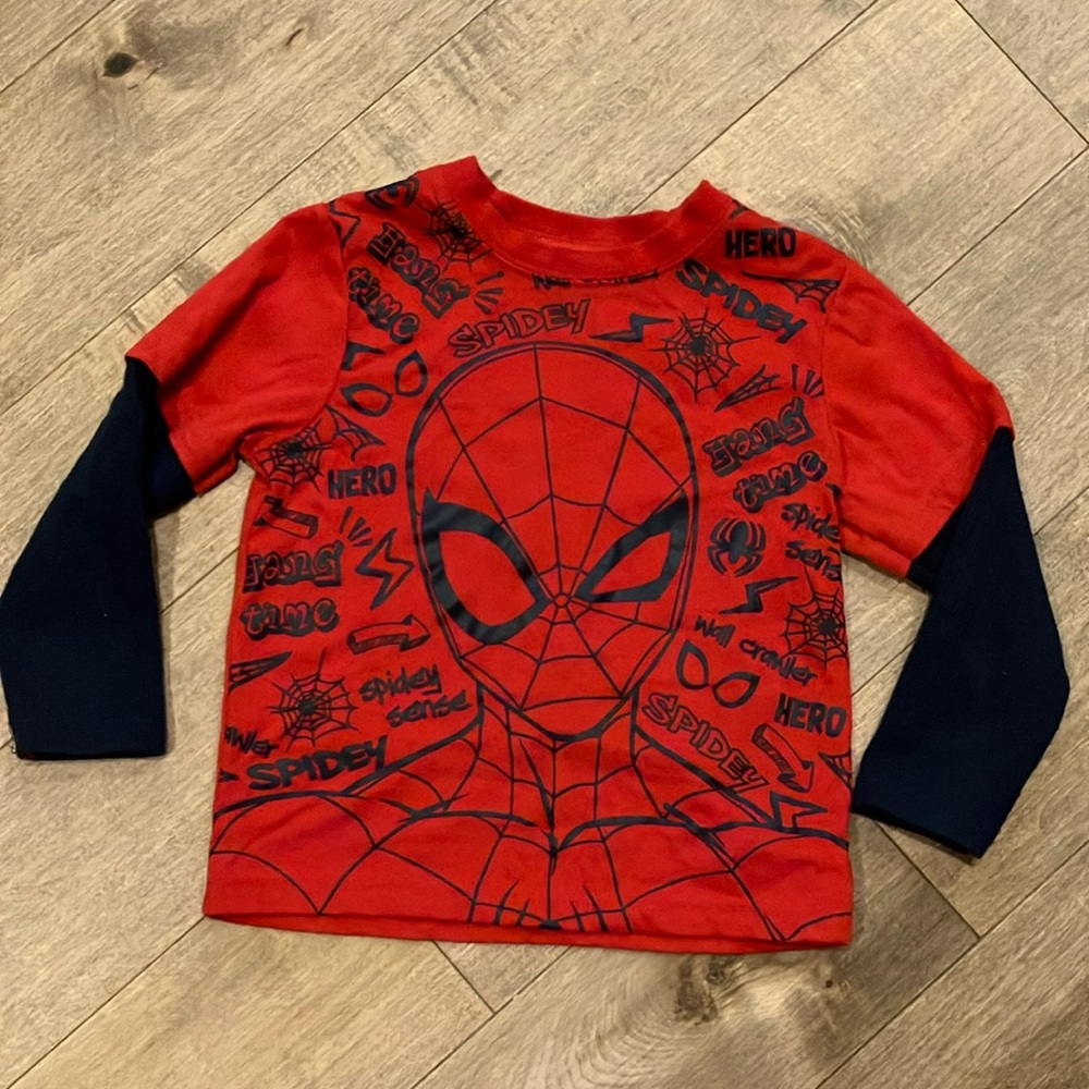 Spiderman t-shirt red and black long sleeve